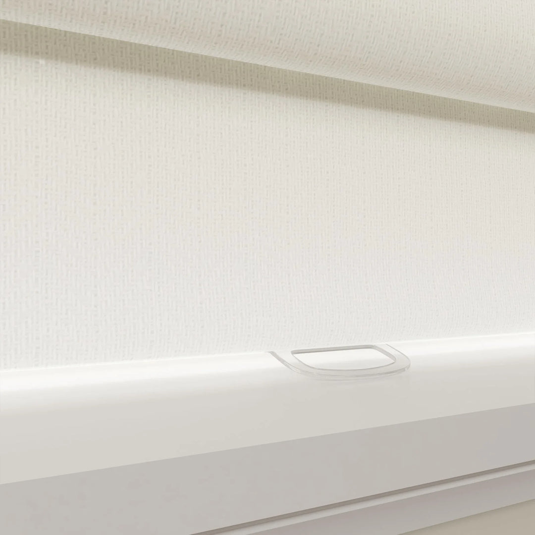 Doreen Herringbone Pattern Hobbled Cordless Roman Shades Ice - ChadMade