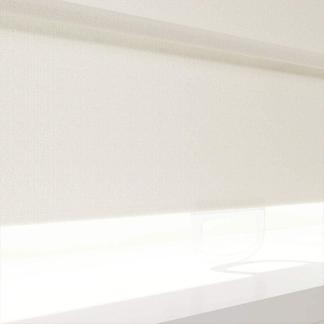 Doreen Herringbone Pattern Front Slat Cordless Roman Shades Ice - ChadMade