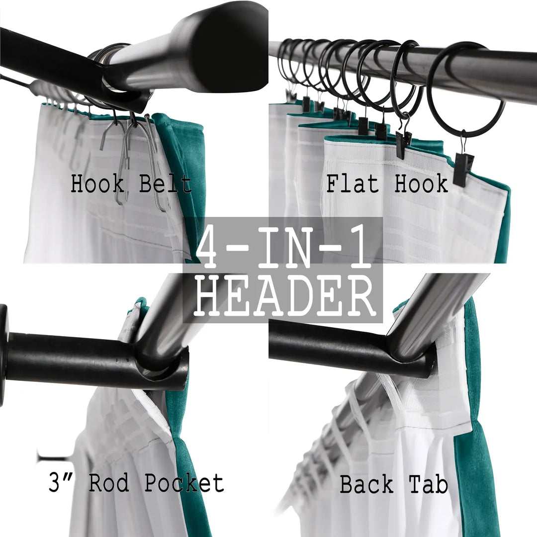 Leon Velvet Curtain 4-In-1