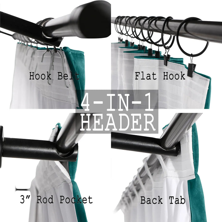 Leon Velvet Curtain 4-In-1