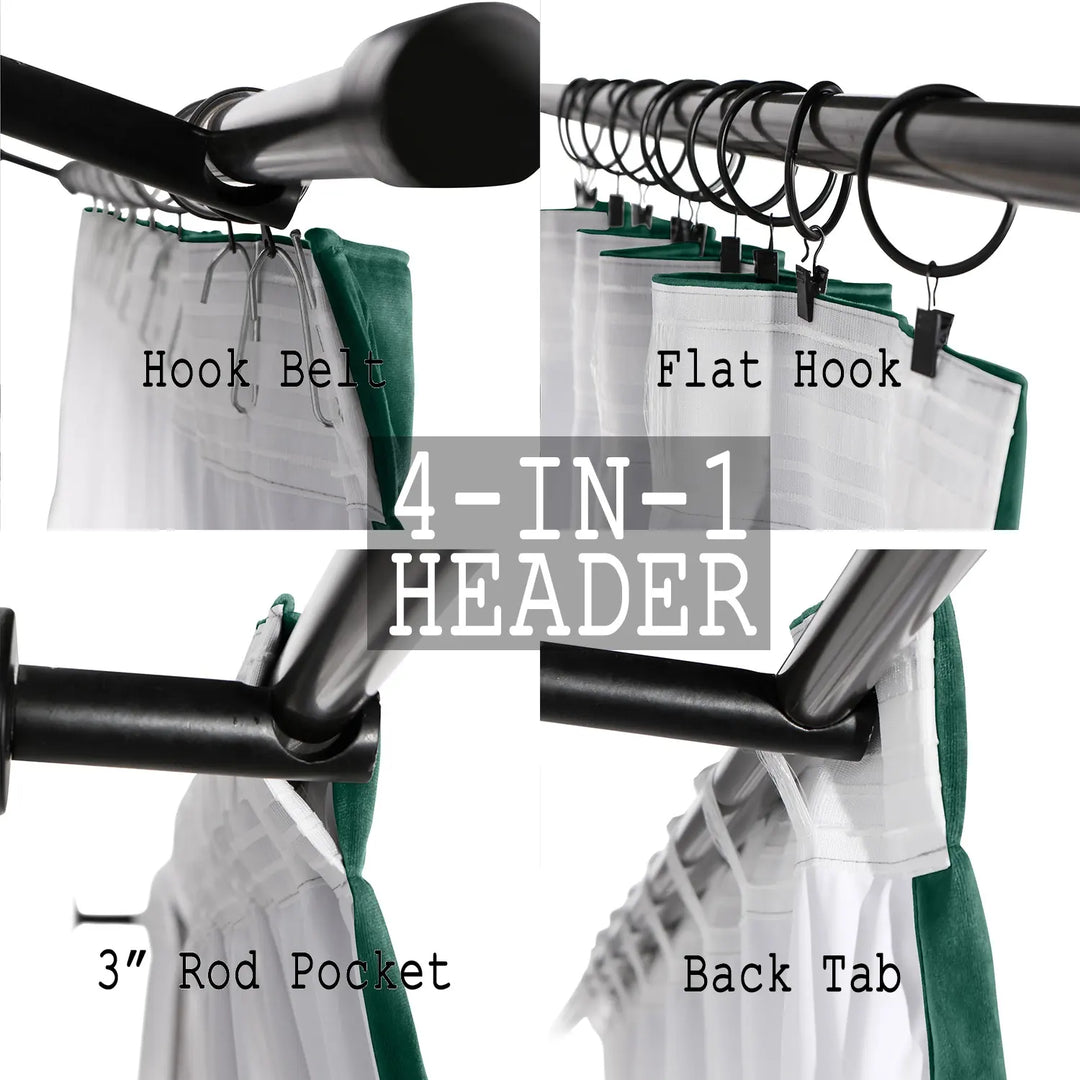 Leon Velvet Curtain 4-In-1