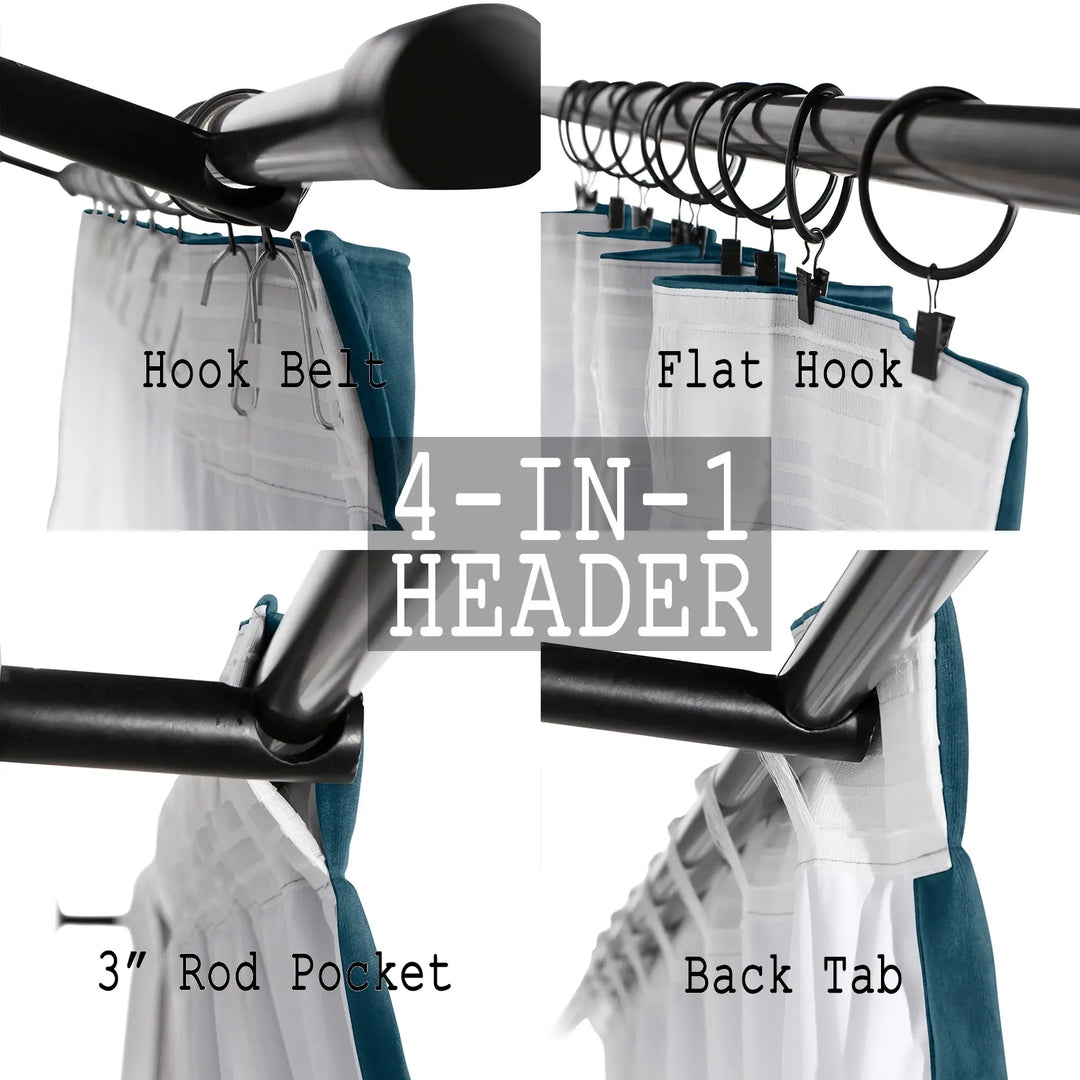 Leon Velvet Curtain 4-In-1