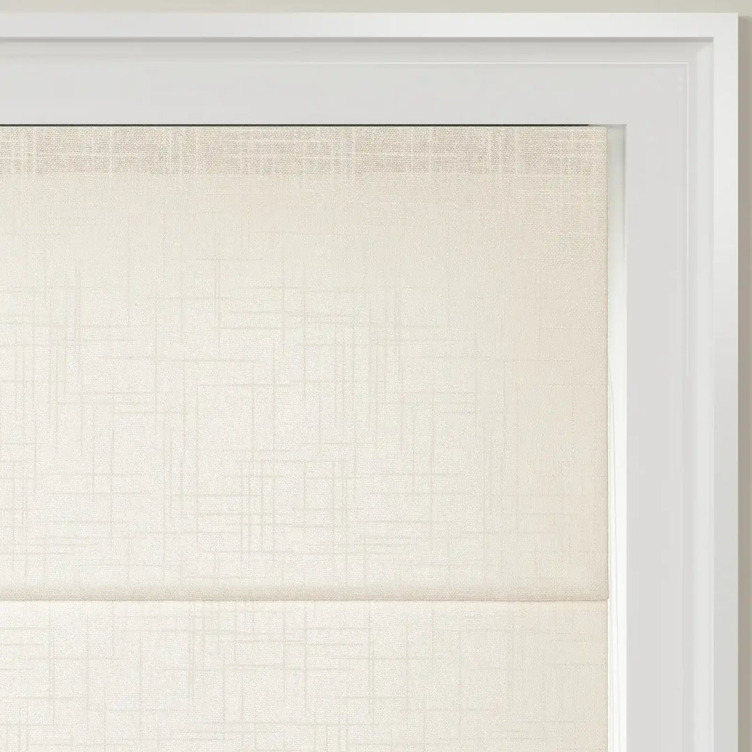 Jair Linen Zebra Roman Blind Cord Lift White Detail - ChadMade