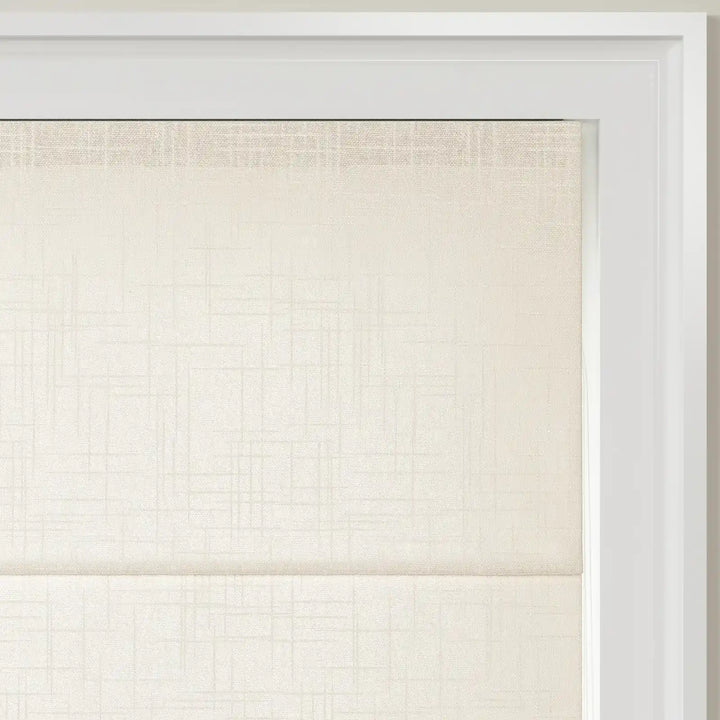 Jair Linen Zebra Roman Blind Cord Lift White Detail - ChadMade