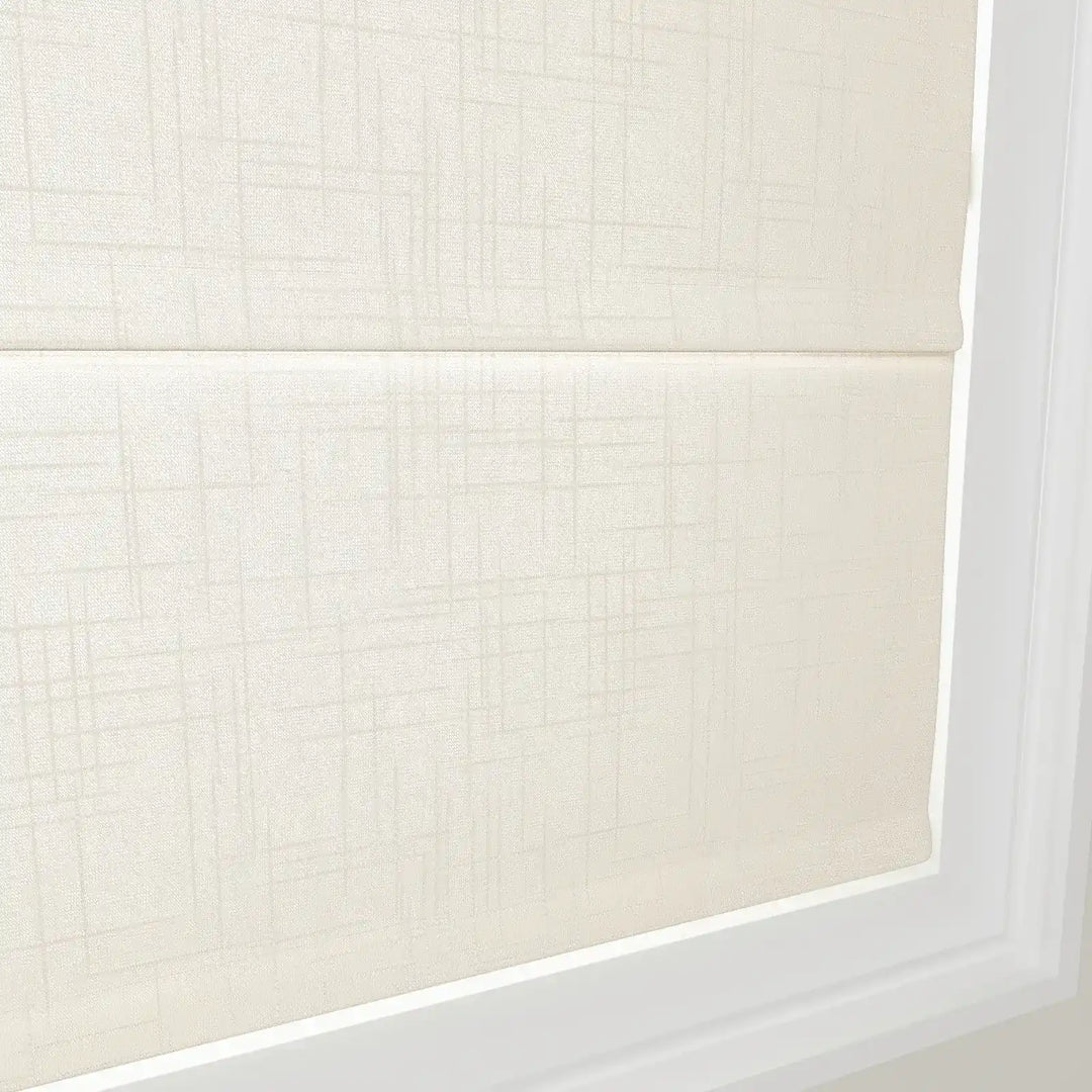 Jair Linen Zebra Roman Blind Cord Lift White Detail - ChadMade