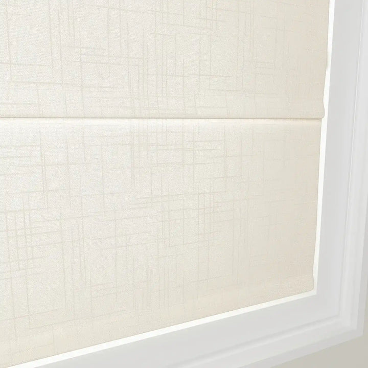 Jair Linen Zebra Roman Blind Cord Lift White Detail - ChadMade