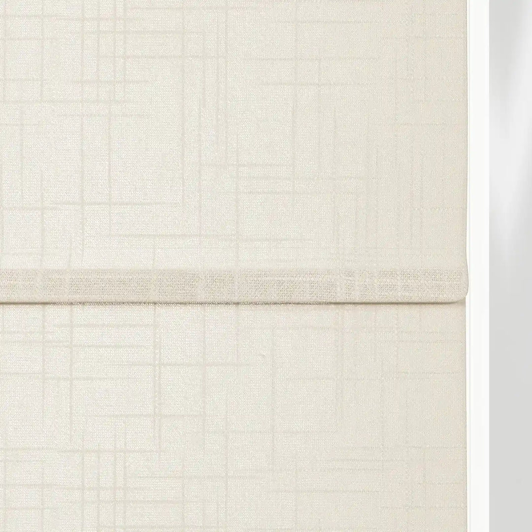 Jair Linen Zebra Roman Blind Cord Lift White Detail - ChadMade