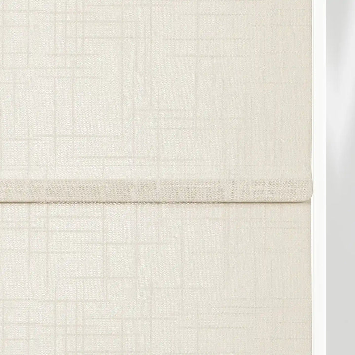 Jair Linen Zebra Roman Blind Cord Lift White Detail - ChadMade