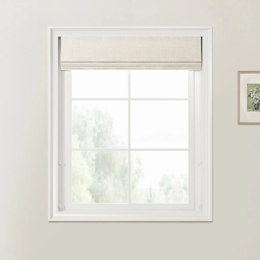 Jair Linen White Zebra Roman Blind Cord Lift - ChadMade