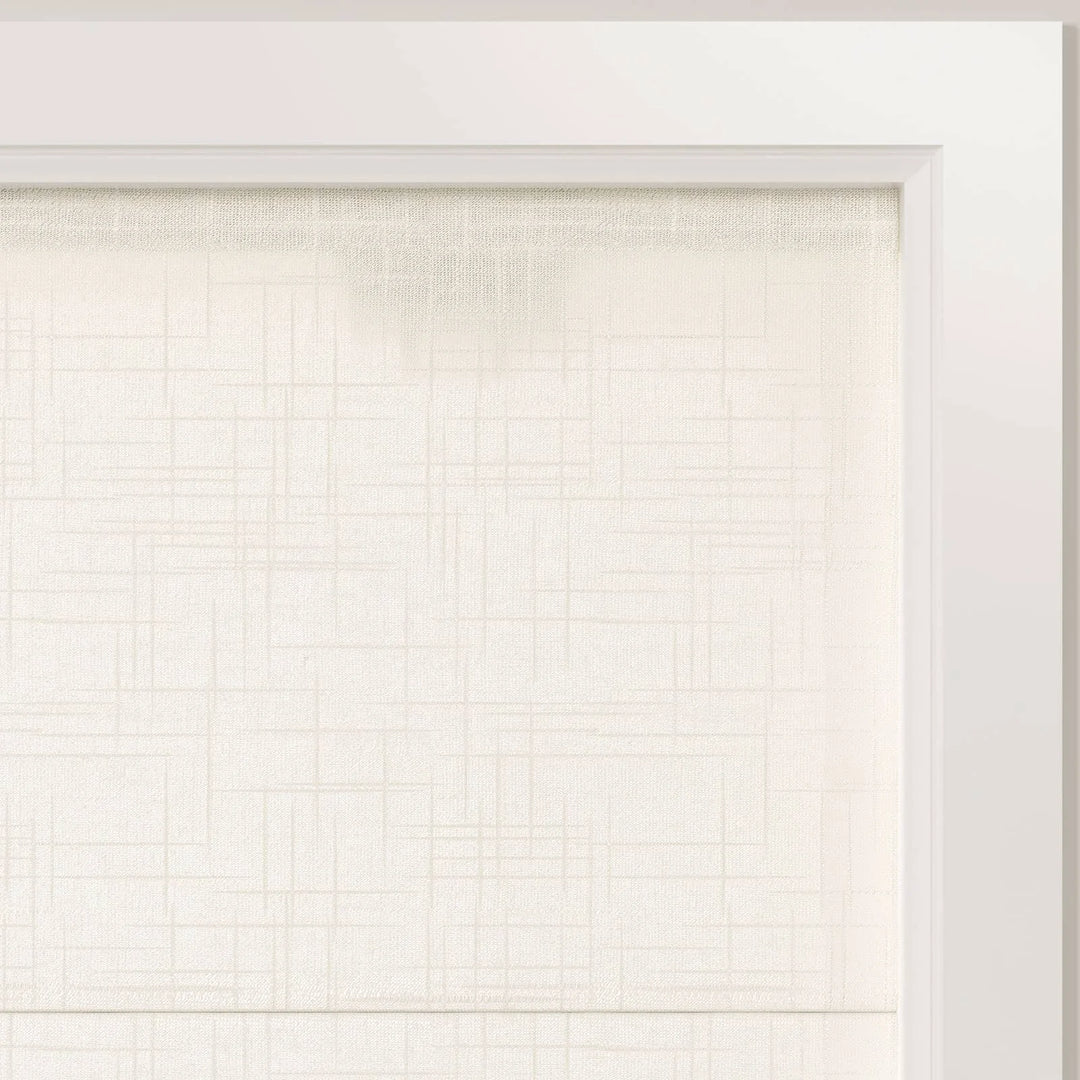 Jair Linen Flat Cordless Roman Shades White - ChadMade