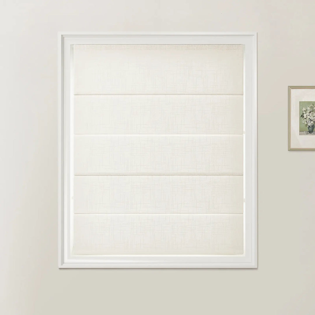 Jair Linen Zebra Roman Blind Cord Lift White - ChadMade