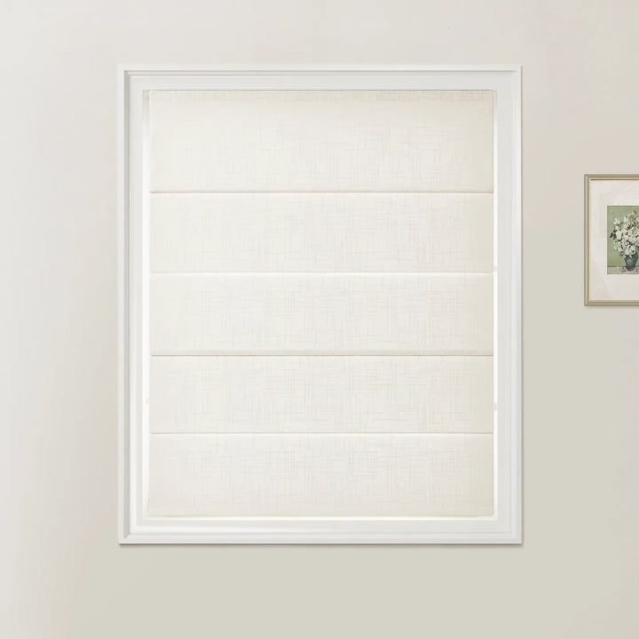 Jair Linen Zebra Roman Blind Cord Lift White - ChadMade