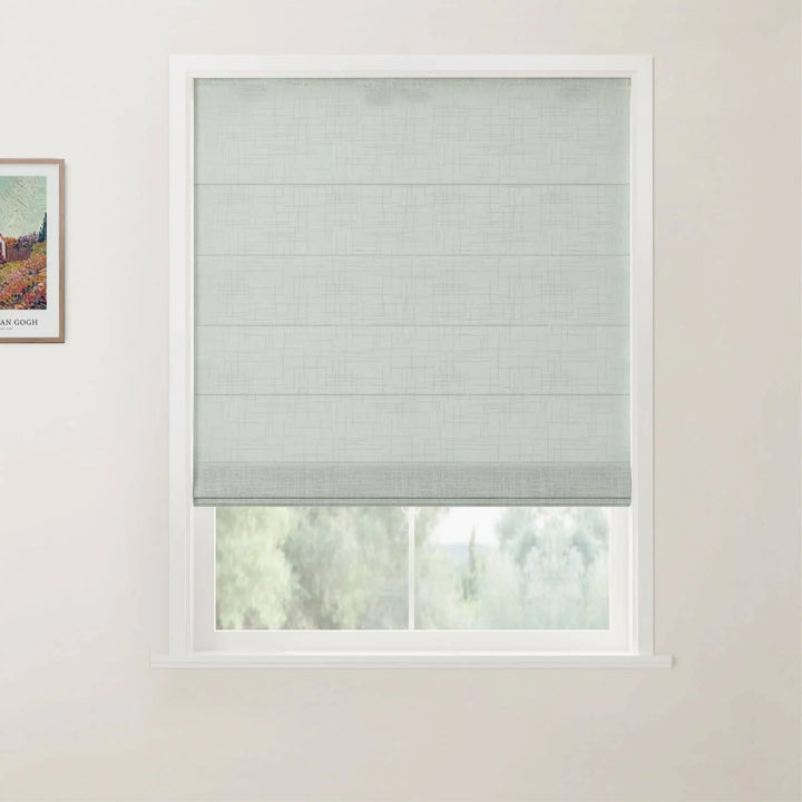 Jair Linen Flat Cordless Roman Shades Ash - ChadMade