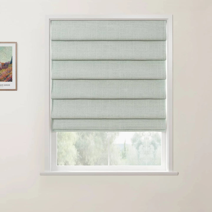 Jair Linen Hobbled Cordless Roman Shades Ash - ChadMade