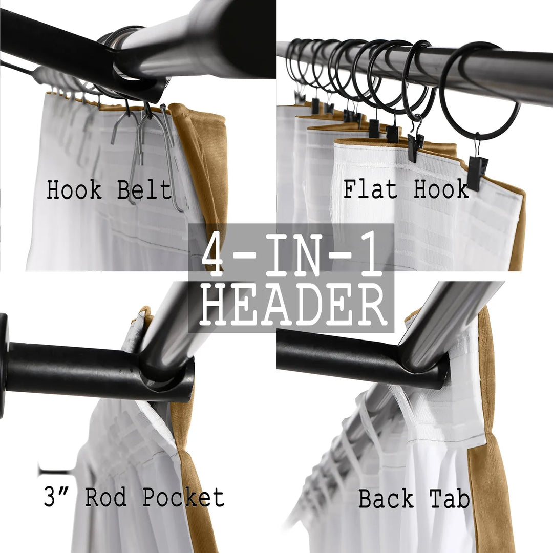 Leon Velvet Curtain 4-In-1