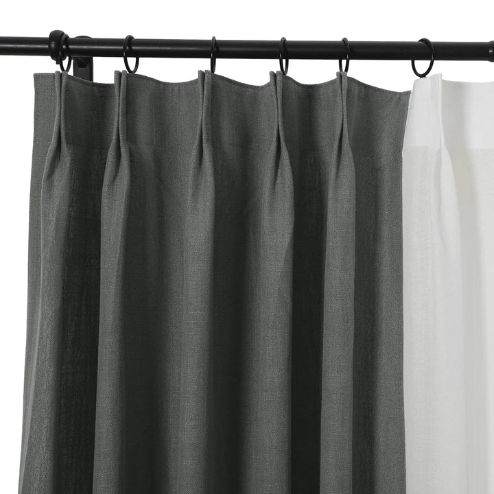 Cady Linen Half sheer Curtain Pinch Pleat