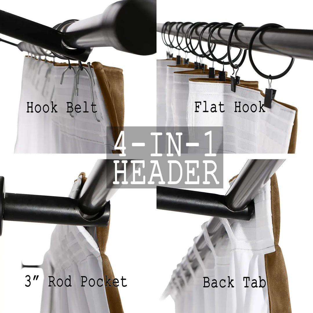 Leon Velvet Curtain 4-In-1