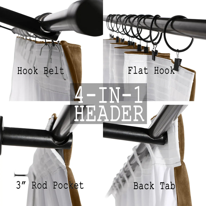 Leon Velvet Curtain 4-In-1