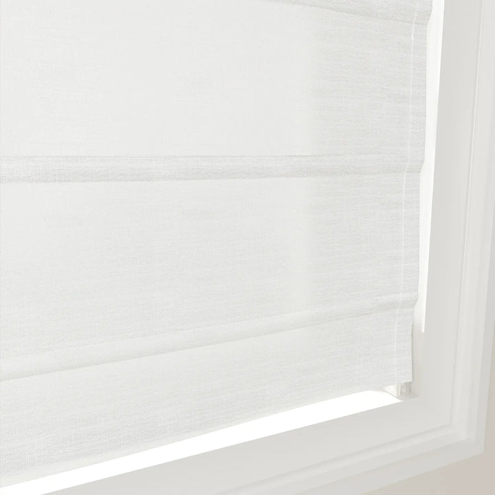 Detail Tallis Fan Shaped Roman Shades Cord Lift Snow White - ChadMade