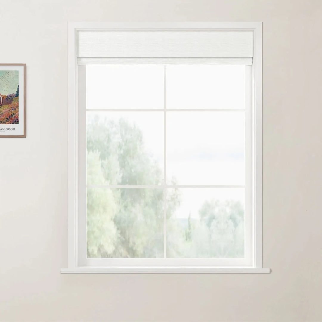 Tallis Linen Cordless Top Down Bottom Up Roman Shade - Snow White - ChadMade