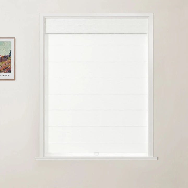 Tallis Linen Cordless Top Down Bottom Up Roman Shade - Snow White - ChadMade