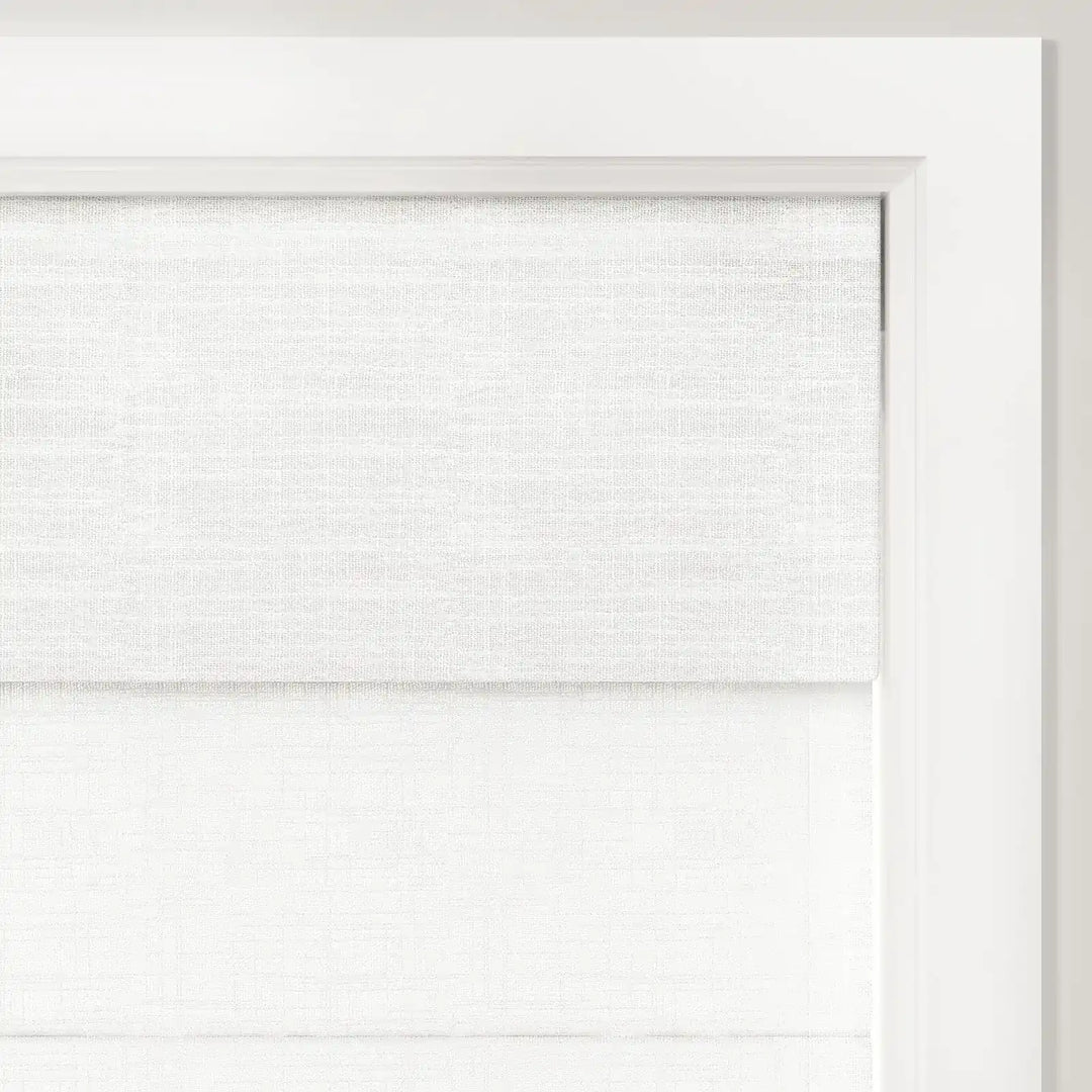 Tallis Linen Cordless Top Down Bottom Up Roman Shade - Snow White - ChadMade