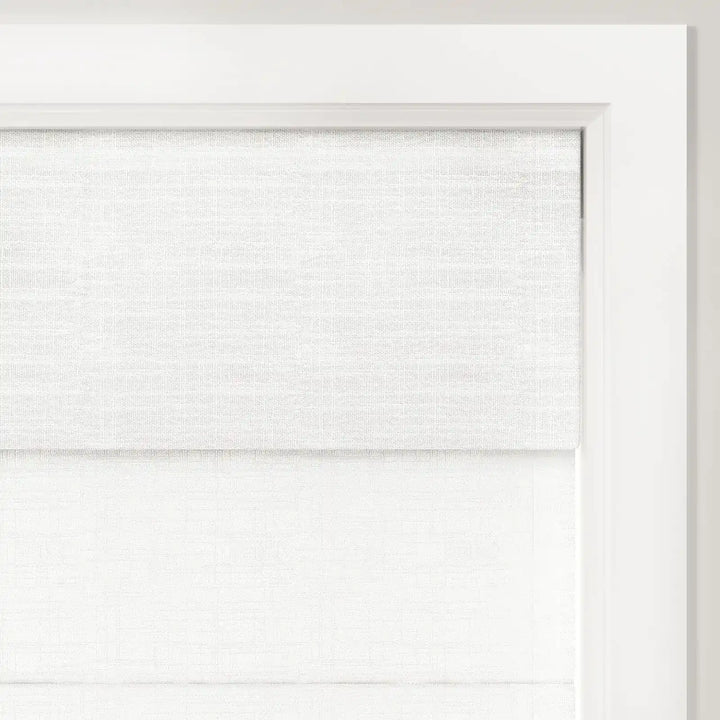 Tallis Linen Cordless Top Down Bottom Up Roman Shade - Snow White - ChadMade