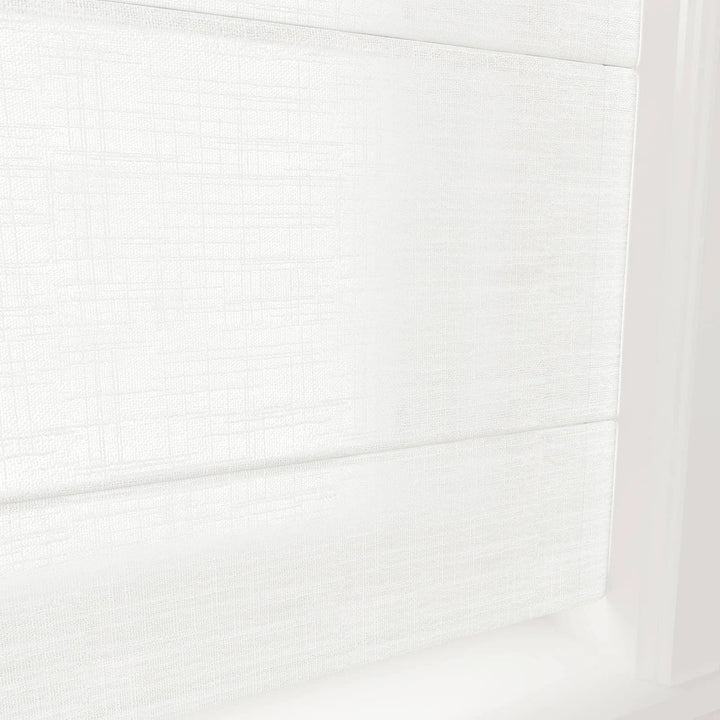 Tallis Linen Flat Cordless Roman Shades Snow White - ChadMade