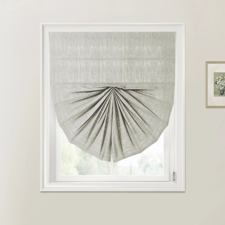 Tallis Fan Shaped Roman Shades Cord Lift Fog - ChadMade