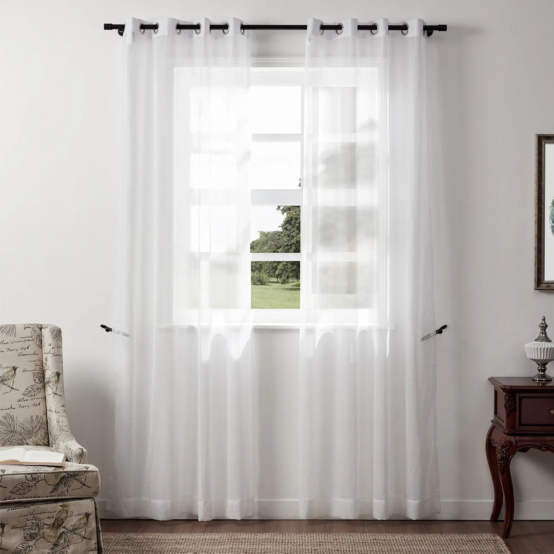 Sabina Linen Sheer Curtain Grommet