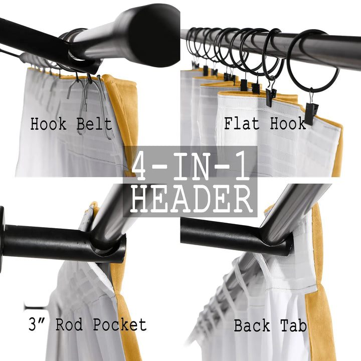 Leon Velvet Curtain 4-In-1