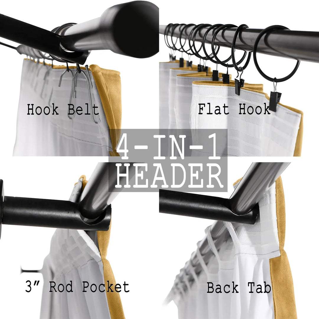 Leon Velvet Curtain 4-In-1