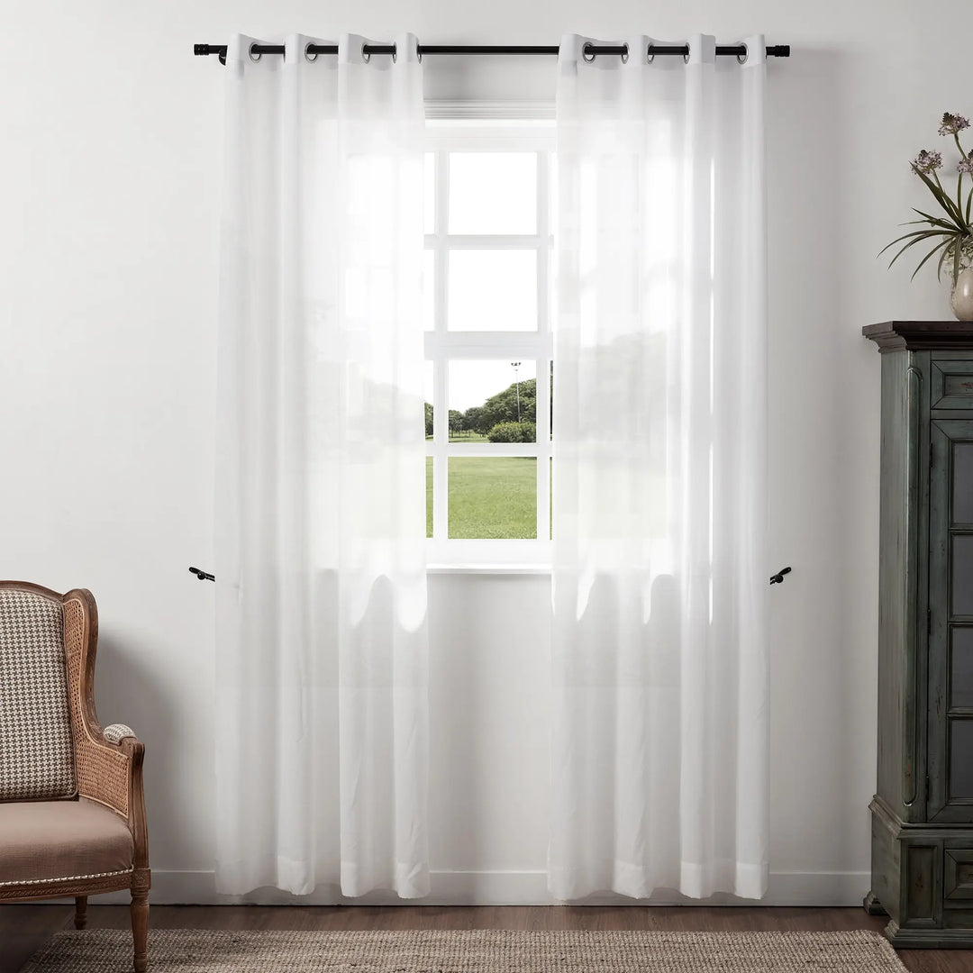 Justin White Sheer Curtain Grommet