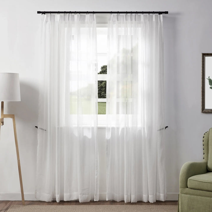 Sabina Linen Sheer Curtain Pinch Pleat