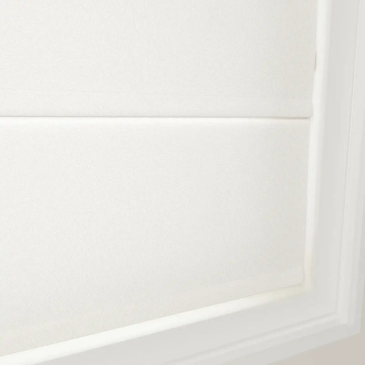 Darcy Cotton Zebra Roman Blind Cord Lift Optic White Detail - ChadMade
