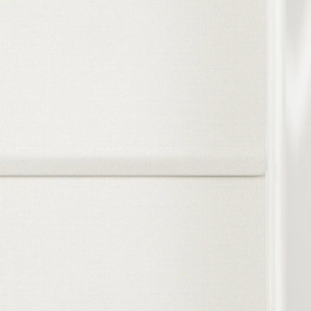 Darcy Cotton Zebra Roman Blind Cord Lift Optic White Detail - ChadMade