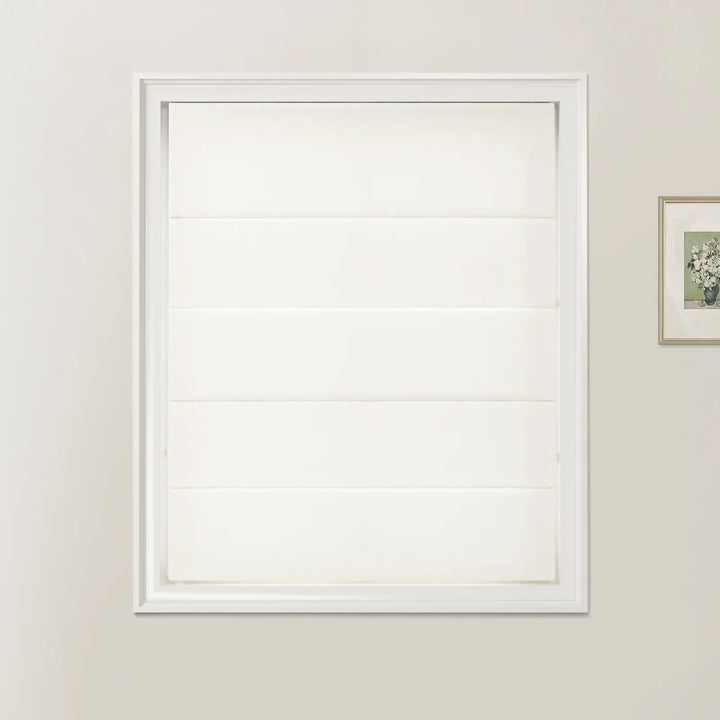 Darcy Cotton Optic White Zebra Roman Blind Cord Lift - ChadMade