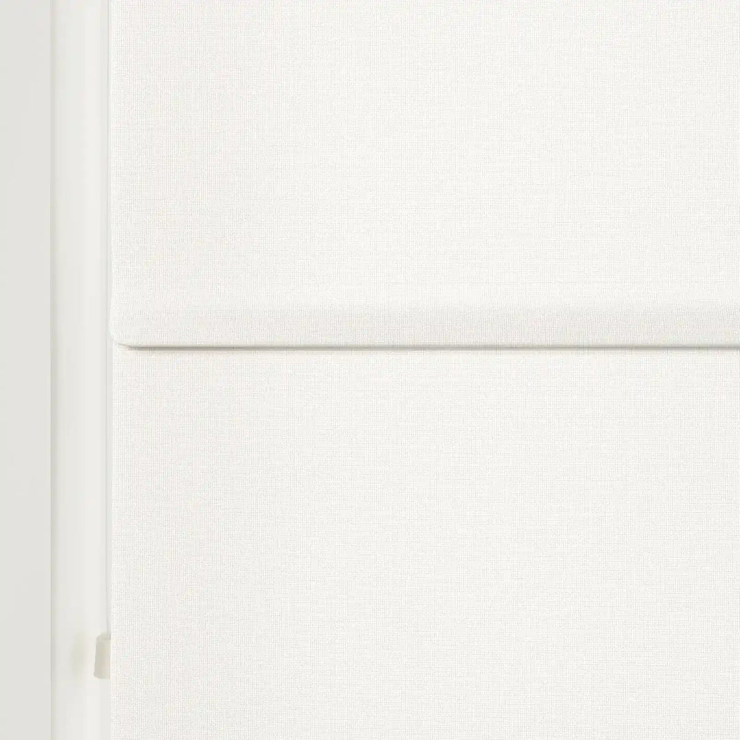 Darcy Cotton Zebra Roman Blind Cord Lift Optic White Detail - ChadMade