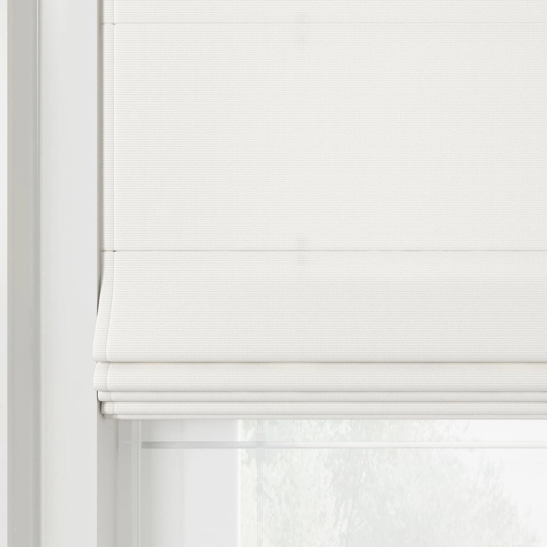 Darcy Cotton Cordless Day Night Roman Shade - Optic White - ChadMade