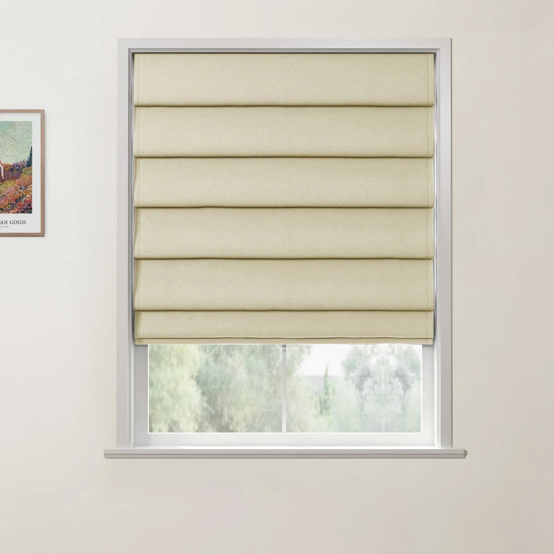 Darcy Hobbled Cordless Roman Shades Khaki - ChadMade