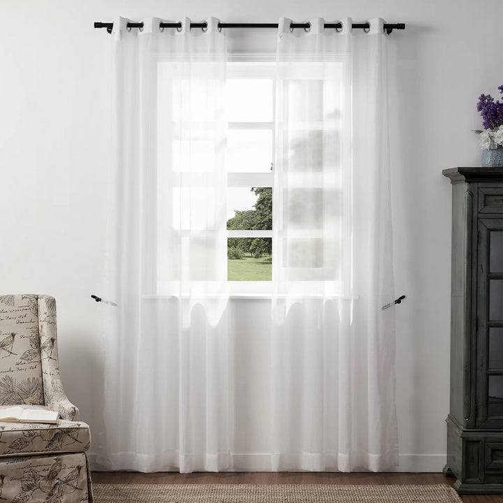 Sabina Linen Sheer Curtain Grommet