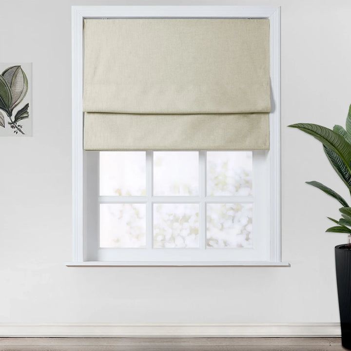 Nash Polyester Linen Blackout Roman Shade Cordless