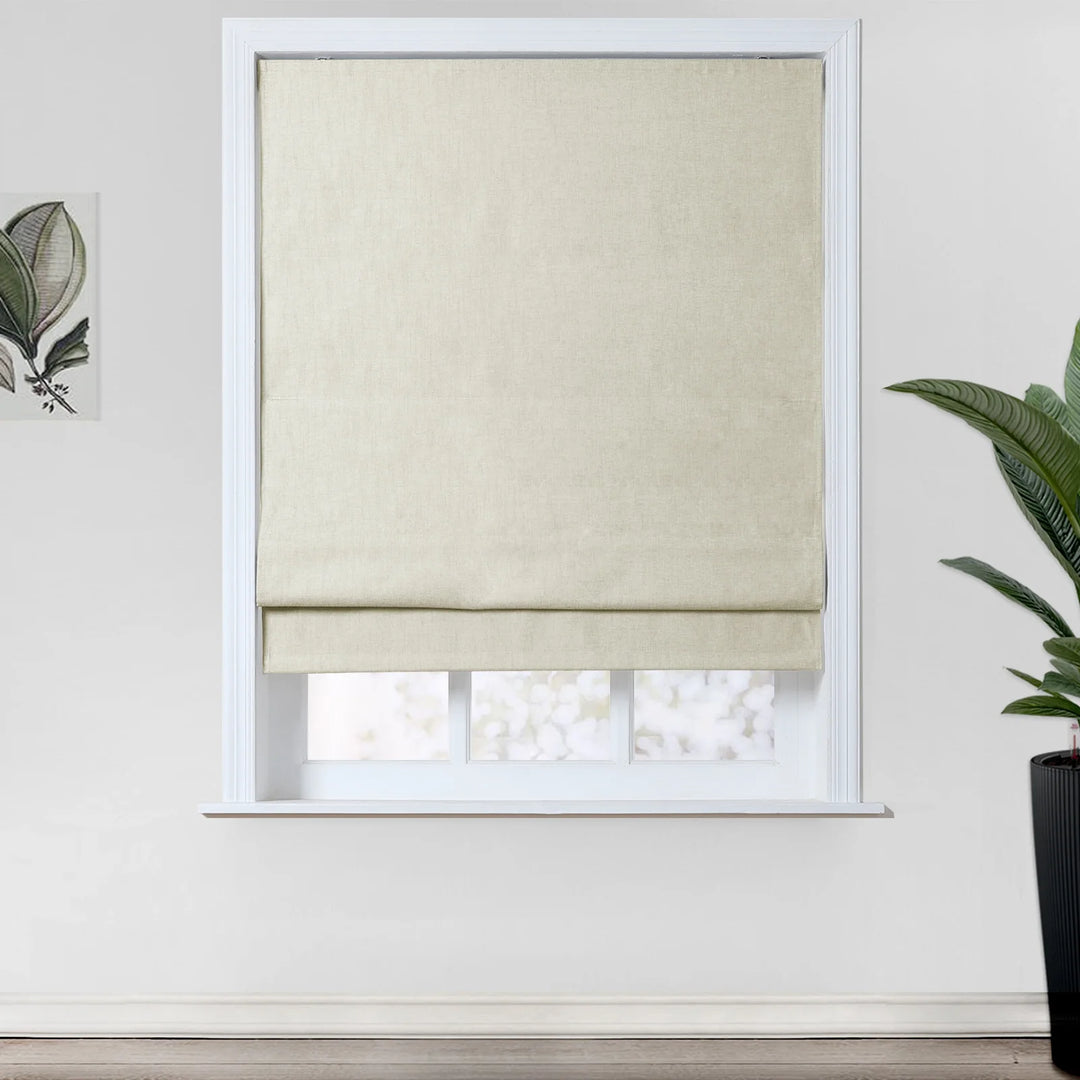 Nash Polyester Linen Blackout Roman Shade Cordless