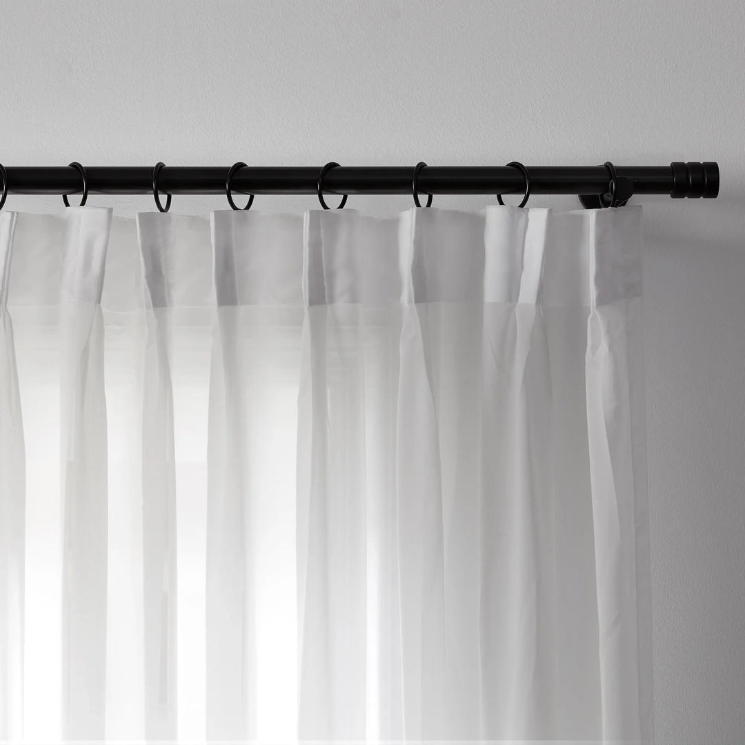 Justin White Sheer Curtain Pinch Pleat