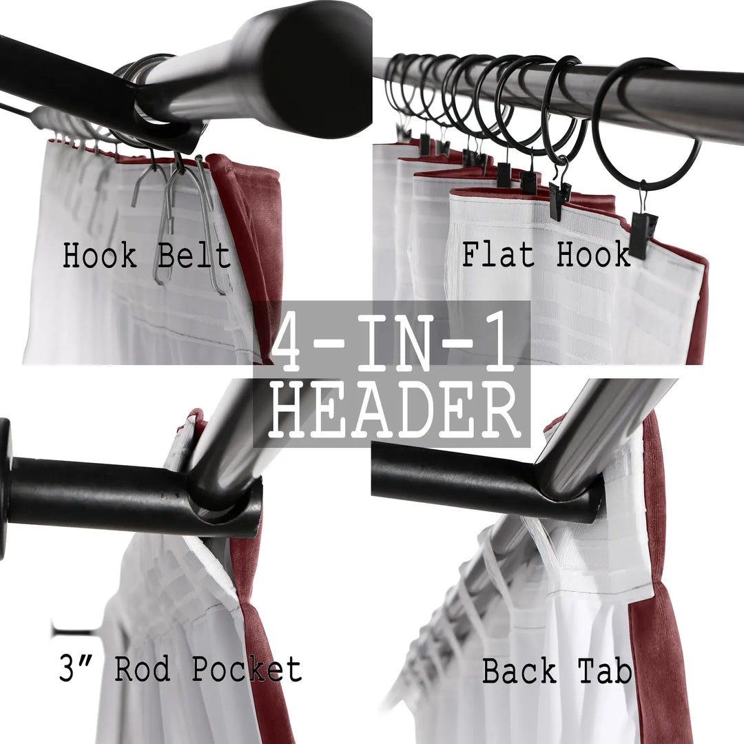 Leon Velvet Curtain 4-In-1