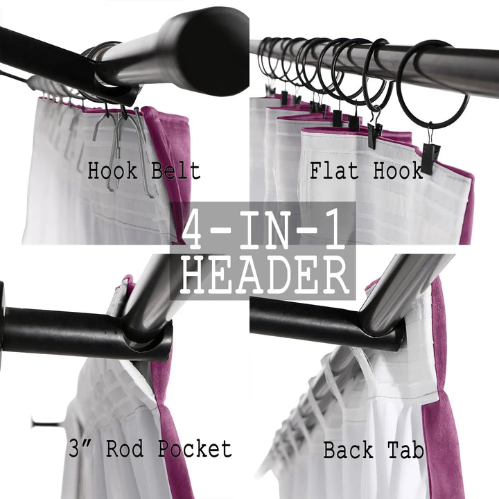 Leon Velvet Curtain 4-In-1