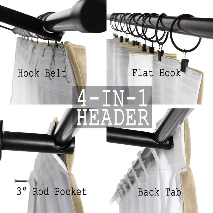 Leon Velvet Curtain 4-In-1