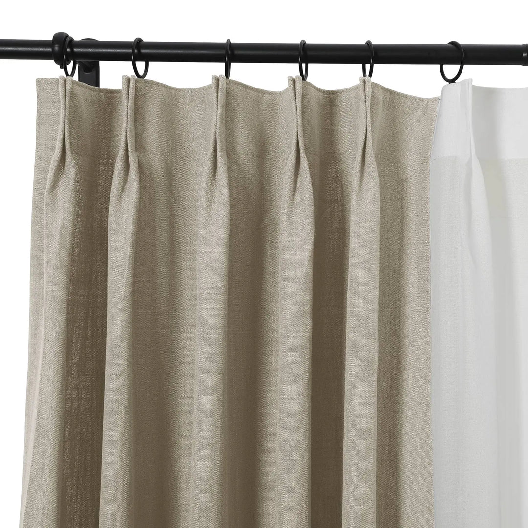 Cady Linen Half sheer Curtain Pinch Pleat