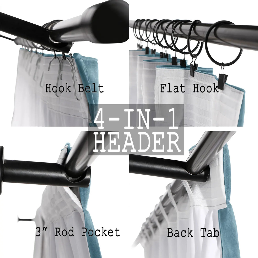 Leon Velvet Curtain 4-In-1