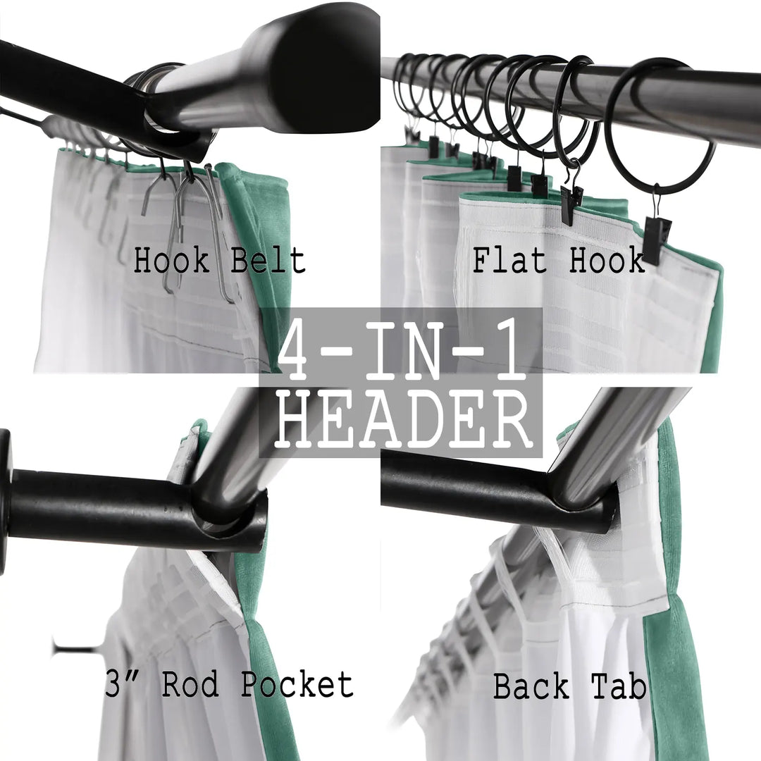 Leon Velvet Curtain 4-In-1